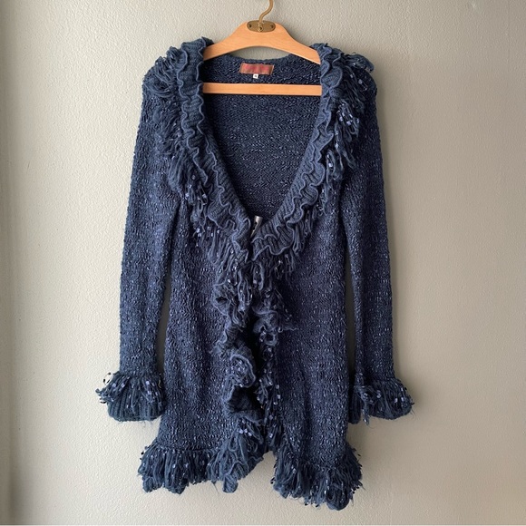 SOLD——Pretty Angel | Y2k Long Knit Cardigan Sweater | Wool, Acrylic, Cashmere - Picture 2 of 10
